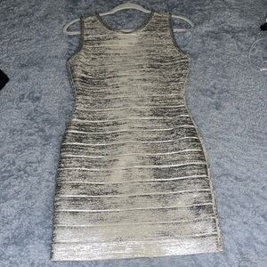 Adorable silver tight mini dress